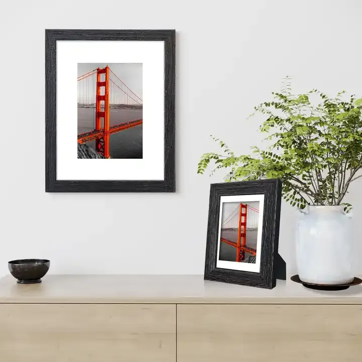 Custom Solid Wood Picture Frame Rustic Black Photo Frame