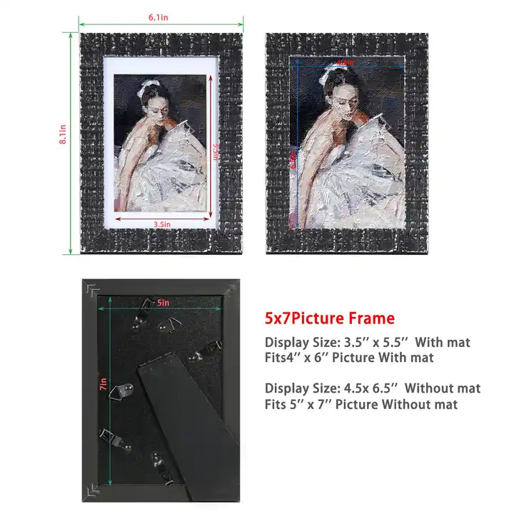 Customized Wood Picture Frame Washed Black Photo Frame