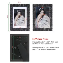 Customized Wood Picture Frame Washed Black Photo Frame