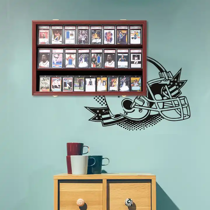 Wholesale Baseball Trading Cards Display Case, Shadow Box for Collectibles Graded Cards, Frame with UV Protection Door