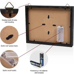 Customized Wooden Sympathy Gift Shadow Box LED Memorial Shadow Box Picture Frame