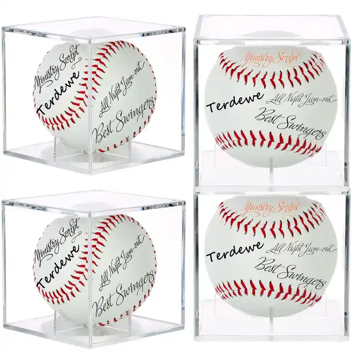 Custom Baseball Display Case, UV Protected Acrylic Cube Box