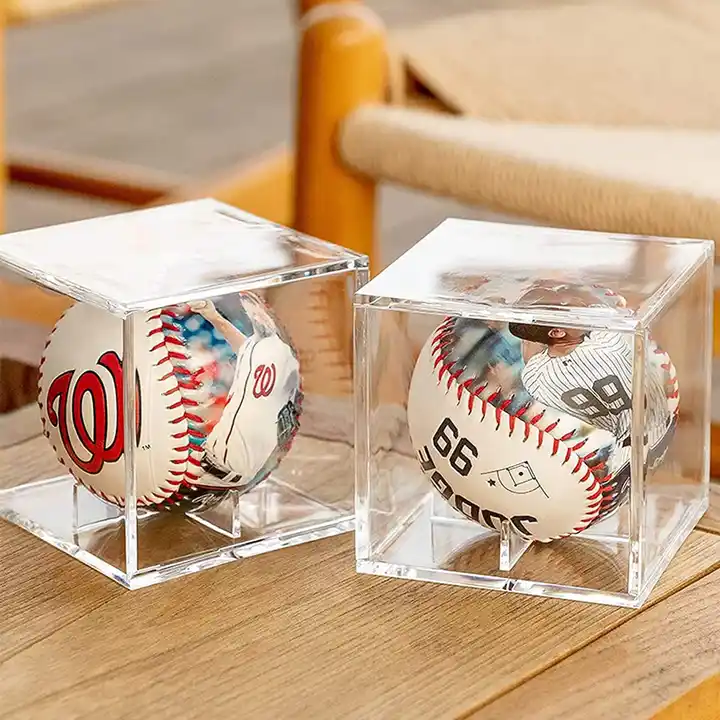 Custom Baseball Display Case, UV Protected Acrylic Cube Box