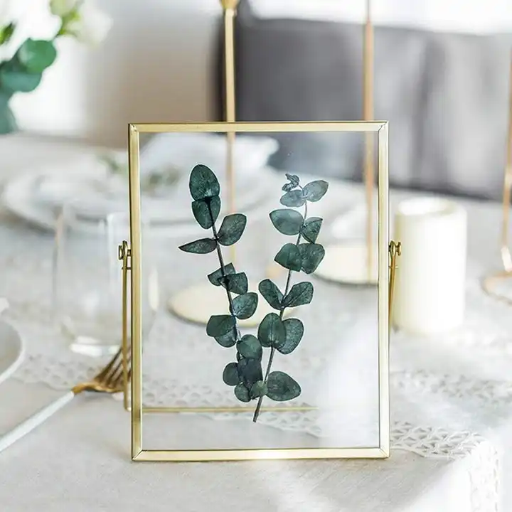 Custom Metal Floating Picture Frame Double-Sided Glass Photo Frame