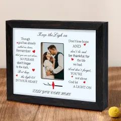 Customized Wooden Sympathy Gift Shadow Box LED Memorial Shadow Box Picture Frame