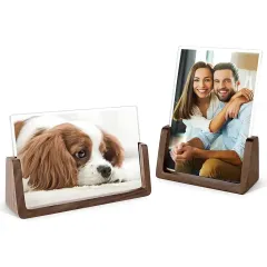 Wholesale Wood Picture Frame Rustic Photo Frame with Walnut Wood Color
