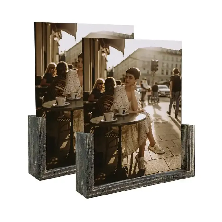Customized Solid Wood Picture Frame Rustic Photo Frame with Tempered Glass