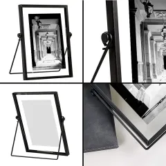 Custom Metal Photo Frame Picture Frame with Double-Sided Glass