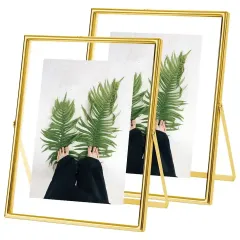 Customized Metal Picture Frame Double Side Glass Photo Frame