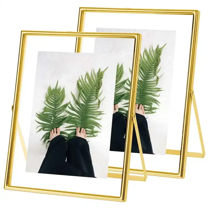 Customized Metal Picture Frame Double Side Glass Photo Frame