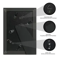 Customized Wood Picture Frame Washed Black Photo Frame