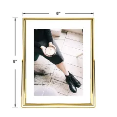 Customized Metal Picture Frame Double Side Glass Photo Frame