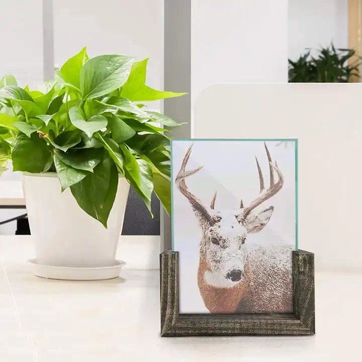 Customized Solid Wood Picture Frame Rustic Photo Frame with Tempered Glass
