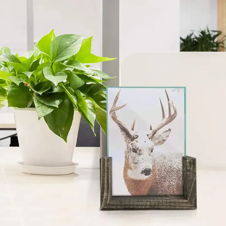 Customized Solid Wood Picture Frame Rustic Photo Frame with Tempered Glass