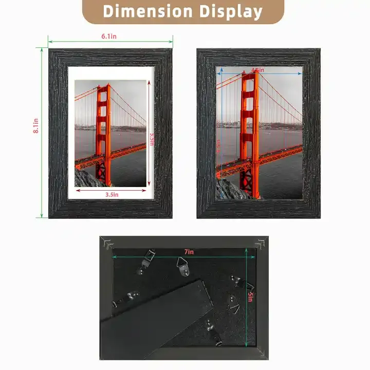Custom Solid Wood Picture Frame Rustic Black Photo Frame