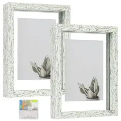 Customized Floating Wood Picture Frame Double Glass Rustic Photo Frame
