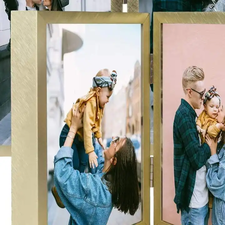 Custom Self-Standing Table Top Photo Frame Hinged Aluminum Picture Frame