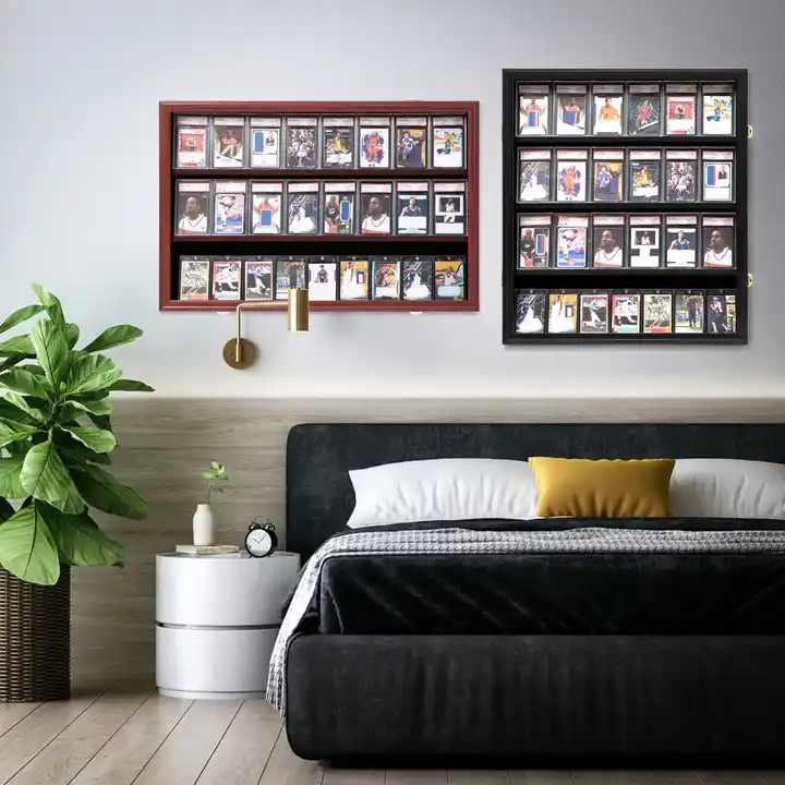 Wholesale Baseball Trading Cards Display Case, Shadow Box for Collectibles Graded Cards, Frame with UV Protection Door