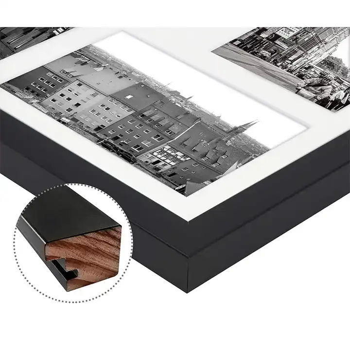 Custom 12x12 Black Wood Photo Frame Square Collage Picture Frame