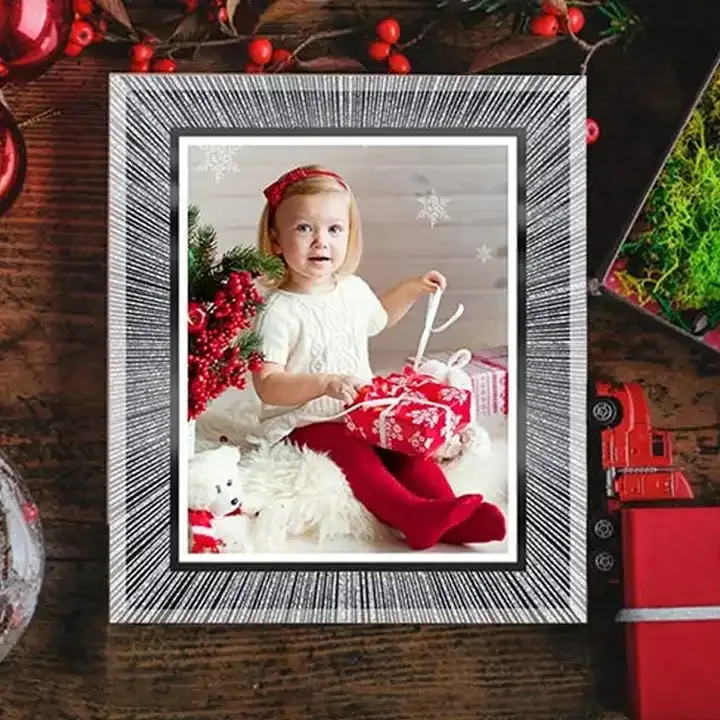 Customized Glass Picture Frame Radial Texture Photo Frame