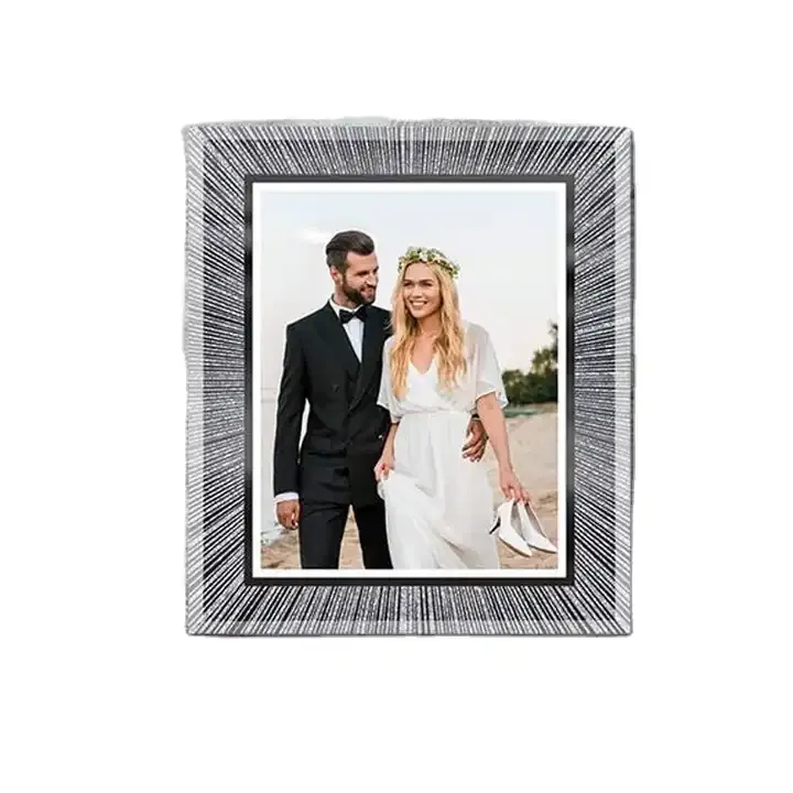Customized Glass Picture Frame Radial Texture Photo Frame