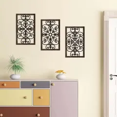 Wholesale Rustic Wood Wall Decor Hollow Carved Wall Art Farmhouse Hanging Decor