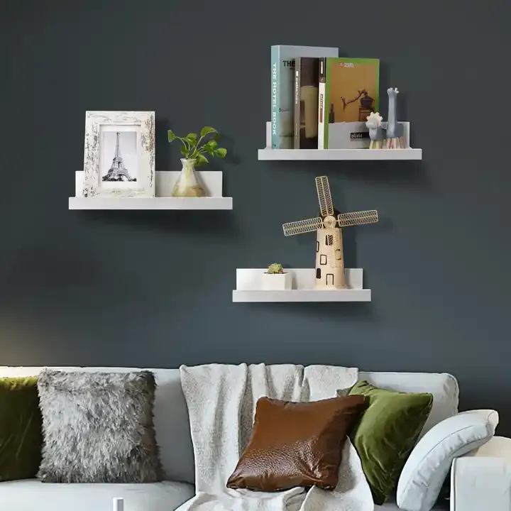 Customized Natural Modern Floating Shelves Wood Wall Shelves