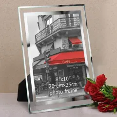 Custom Glass Picture Frame Silver Mirrored Photo Frame