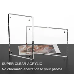 Custom Acrylic Picture Frame Freestanding Double Sided Frameless Magnetic Photo Frame