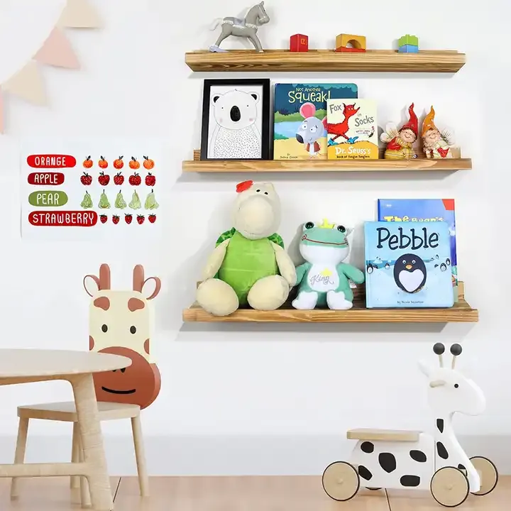 Customized Classic Home Floating Shelves Wood Wall Mounted Shelves