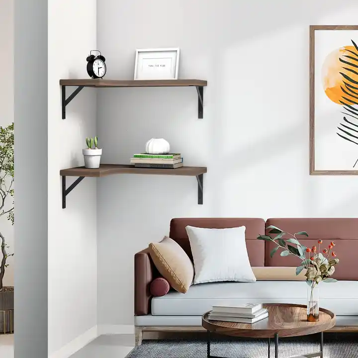 Custom Corner Floating Shelves Wood Wall Shelves