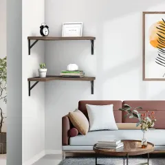 Custom Corner Floating Shelves Wood Wall Shelves