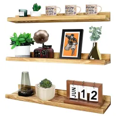 Customized Classic Home Floating Shelves Wood Wall Mounted Shelves