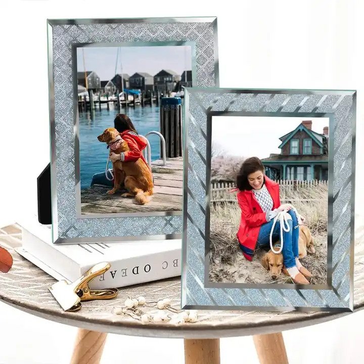 Customized Glass Picture Frame Sparkle Crystal Diamond Photo Frame