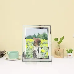 Custom Glass Picture Frame Silver Mirrored Photo Frame