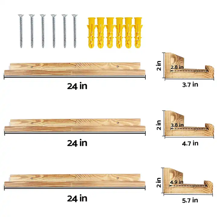 Customized Classic Home Floating Shelves Wood Wall Mounted Shelves