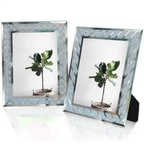 Customized Glass Picture Frame Sparkle Crystal Diamond Photo Frame