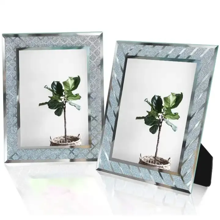 Customized Glass Picture Frame Sparkle Crystal Diamond Photo Frame