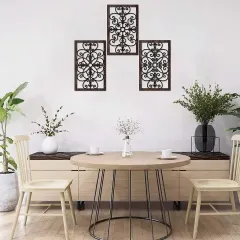 Wholesale Rustic Wood Wall Decor Hollow Carved Wall Art Farmhouse Hanging Decor