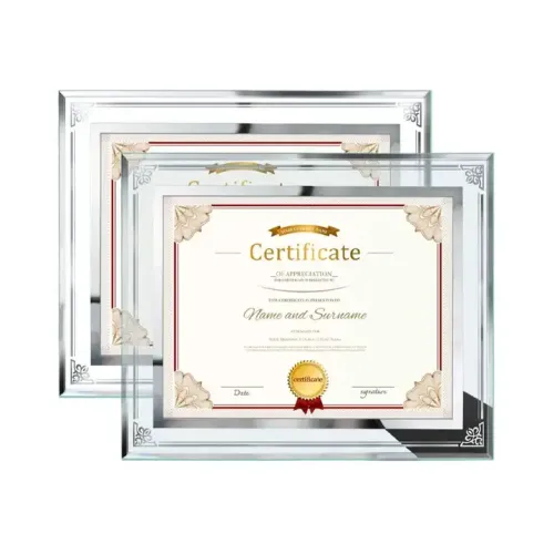 Customized Mirror Glass Certificate Frame Document Frame