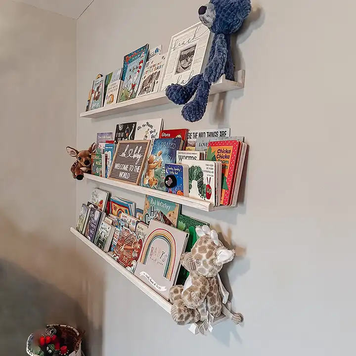 Customized Classic Home Floating Shelves Wood Wall Mounted Shelves