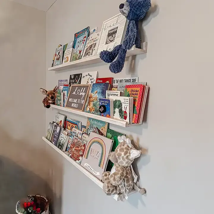 Customized Classic Home Floating Shelves Wood Wall Mounted Shelves