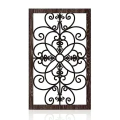 Wholesale Rustic Wood Wall Decor Hollow Carved Wall Art Farmhouse Hanging Decor