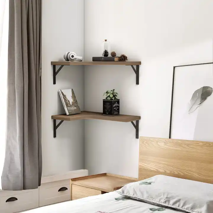 Custom Corner Floating Shelves Wood Wall Shelves