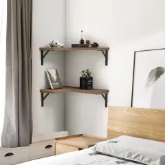 Custom Corner Floating Shelves Wood Wall Shelves