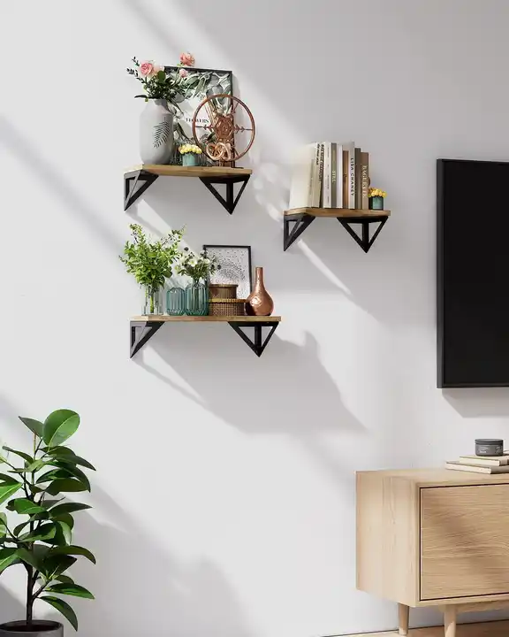 Customized Bookshelf Floating Shelves Wood Wall Mounted Shelves