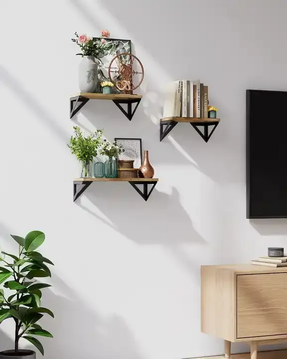 Customized Bookshelf Floating Shelves Wood Wall Mounted Shelves