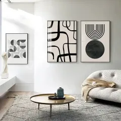 Wholesale Modern Minimalist Wall Art Black White Line Wall Artwork