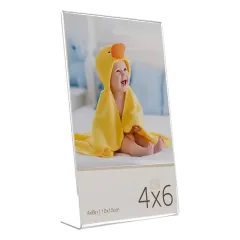 Wholesale Clear Acrylic Self Standing Picture Frame Set of 12 Acrylic Photo Frame