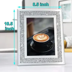 Wholesale Crushed Diamond Wedding Photo Frame Crystal Silver Glass Picture Frame